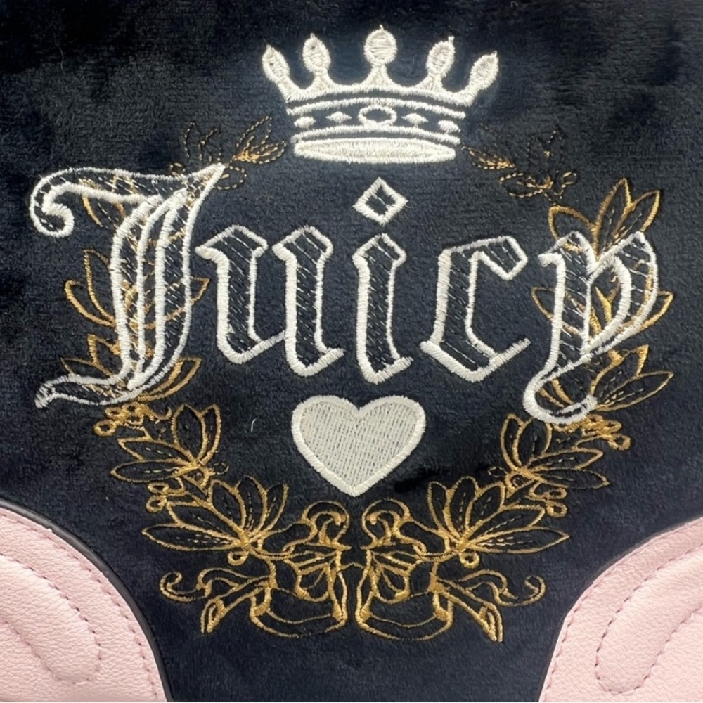 Juicy Couture Black and Pink Velvet Bag
